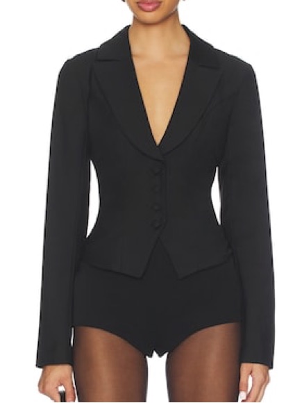 Women's Black Tailored Single-Breasted Blazer